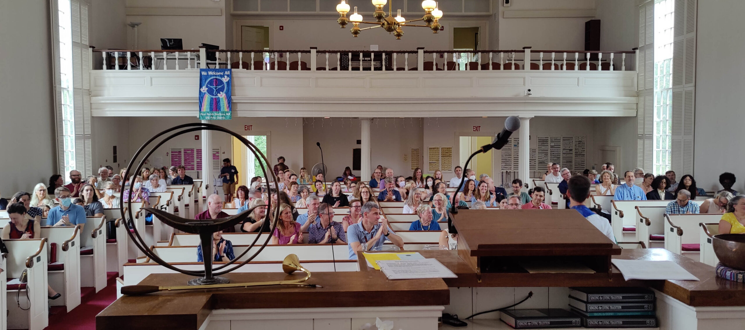 View of sanctuary from behind pulpit